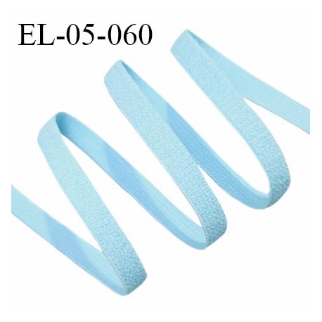 Elastique 5 mm lingerie haut de gamme fabriqué en France couleur bleu largeur 5 mm allongement +180% prix au mètre