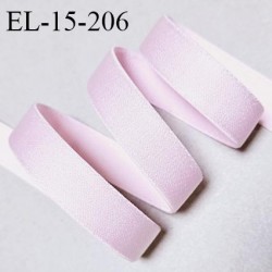 Elastique 15 mm lingerie haut de gamme couleur rose pastel brillant bonne élasticité doux au toucher prix au mètre