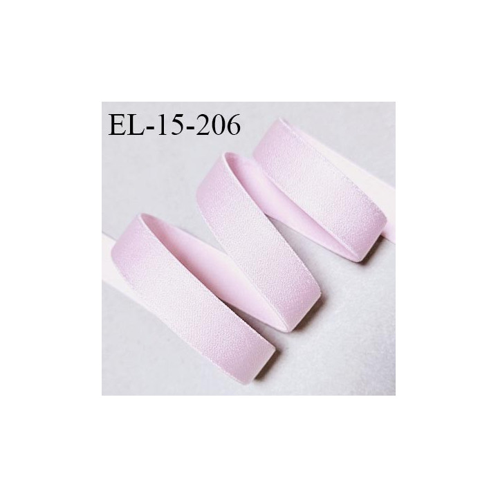 Elastique 15 mm lingerie haut de gamme couleur rose pastel brillant bonne élasticité doux au toucher prix au mètre