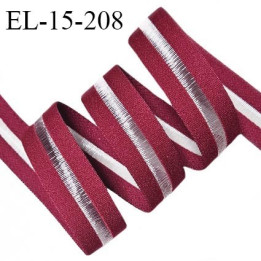 Elastique entre deux 15 mm lingerie haut de gamme couleur bordeaux et centre nylon bonne élasticité prix au mètre