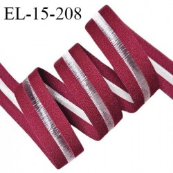 Elastique entre deux 15 mm lingerie haut de gamme couleur bordeaux et centre nylon bonne élasticité prix au mètre