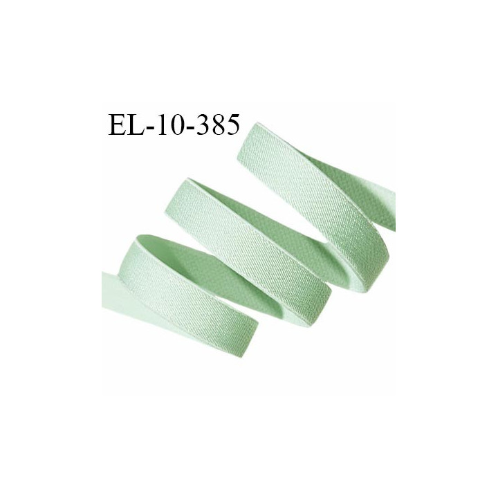 Elastique lingerie 10 mm haut de gamme couleur vert pastel brillant largeur 10 mm allongement +60% prix au mètre