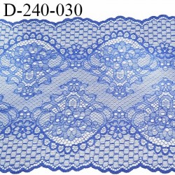 Tissu dentelle 24 cm extensible haut de gamme largeur 24 cm couleur bleu prix pour 1 mètre