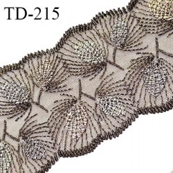 Dentelle broderie 8 cm haut de gamme largeur 8 cm couleur marron bronze fabriqué en France prix pour un mètre