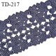 Dentelle broderie 11 cm haut de gamme largeur 11 cm couleur bleu prix pour un mètre