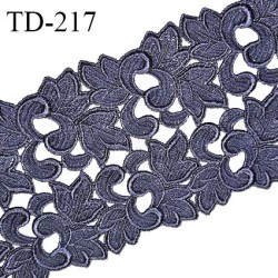 Dentelle broderie 11 cm haut de gamme largeur 11 cm couleur bleu prix pour un mètre