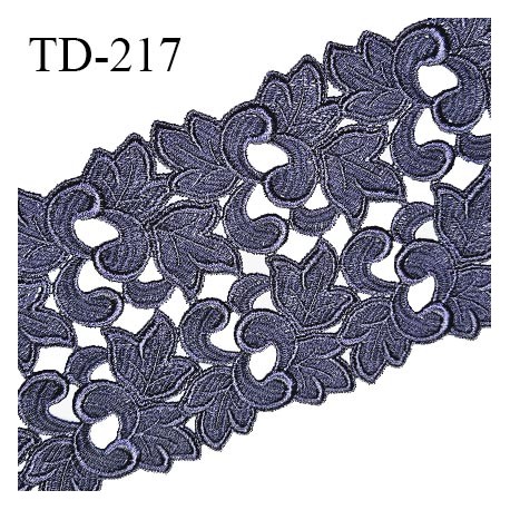 Dentelle broderie 11 cm haut de gamme largeur 11 cm couleur bleu prix pour un mètre