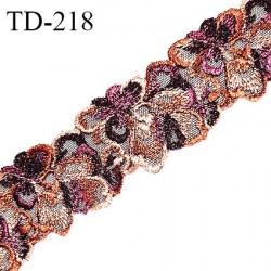 Dentelle broderie 4.5 cm haut de gamme largeur 4.5 cm couleur orange bordeaux et rose prix pour un mètre