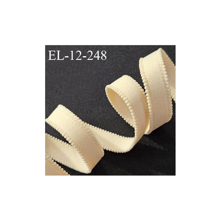 Elastique picot 12 mm lingerie couleur chair clair très doux au toucher style velours largeur 12 mm prix au mètre