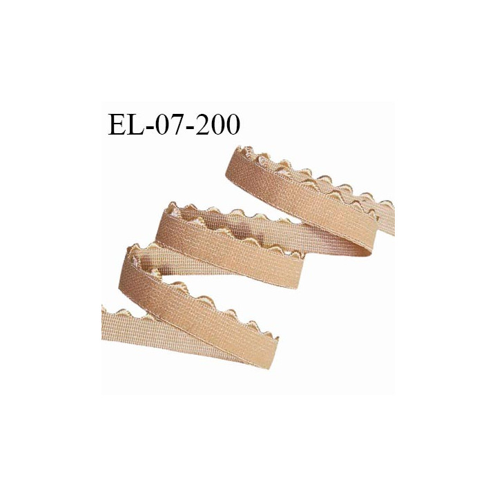 Elastique picot 7 mm lingerie couleur chair largeur 7 mm + 2 mm de picots haut de gamme allongement  + 160% prix au mètre