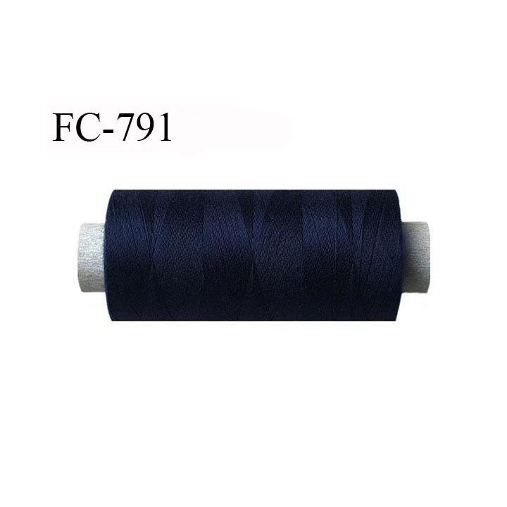 Bobine 1000 m fil Polyester n° 120 marine foncé 1000 mètres fil européen bobiné en Europe ou France certifié oeko tex