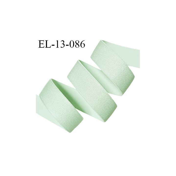 Elastique 13 mm lingerie couleur vert pastel brillant allongement +50% largeur 13 mm prix au mètre