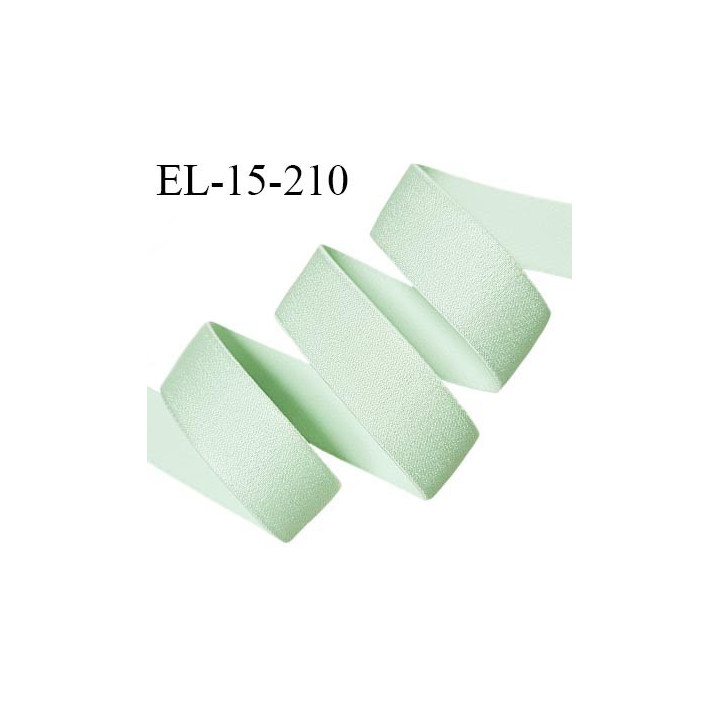 Elastique 15 mm lingerie haut de gamme couleur vert pastel brillant bonne élasticité doux au toucher prix au mètre