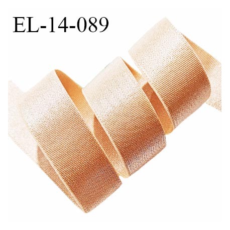 Elastique lingerie 14 mm pré plié haut de gamme couleur chair rosée brillant largeur 14 mm prix au mètre