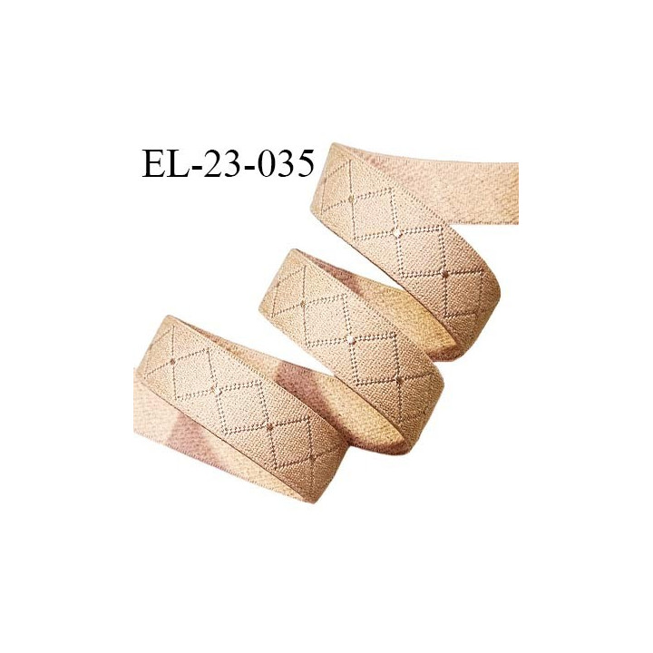 Elastique 23 mm lingerie haut de gamme couleur marron clair praline bonne élasticité doux au toucher prix au mètre