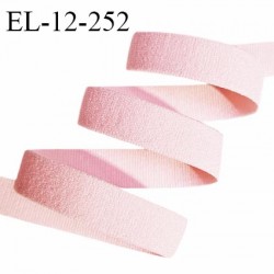 Elastique 12 mm lingerie couleur rose pastel très doux au toucher style velours largeur 12 mm prix au mètre