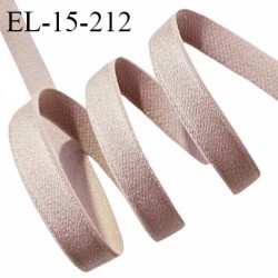 Elastique lingerie 15 mm haut de gamme couleur brume rosée brillant largeur 15 mm très doux au toucher prix au mètre