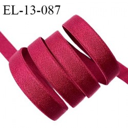 Elastique 13 mm lingerie couleur rouge cerise brillant allongement +60% largeur 13 mm prix au mètre