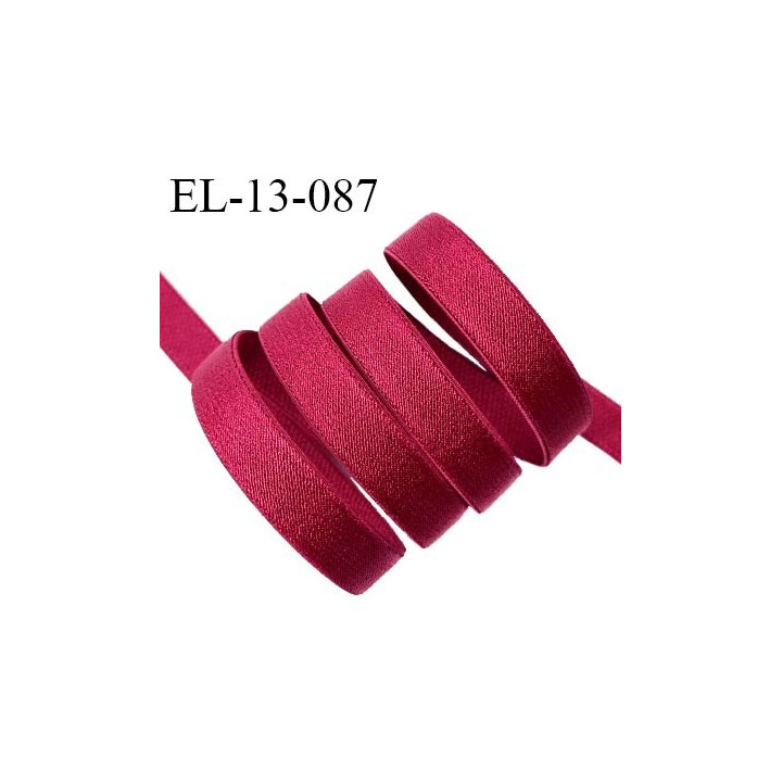 Elastique 13 mm lingerie couleur rouge cerise brillant allongement +60% largeur 13 mm prix au mètre