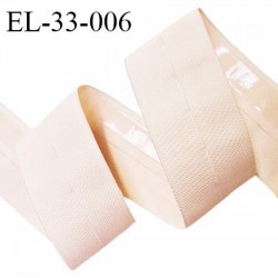 Elastique lingerie 32 mm anti glisse et boutonnière couleur rosé chair clair largeur 32 mm prix au mètre