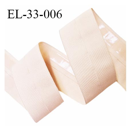 Elastique lingerie 32 mm anti glisse et boutonnière couleur rosé chair clair largeur 32 mm prix au mètre