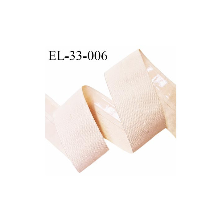 Elastique lingerie 32 mm anti glisse et boutonnière couleur rosé chair clair largeur 32 mm prix au mètre