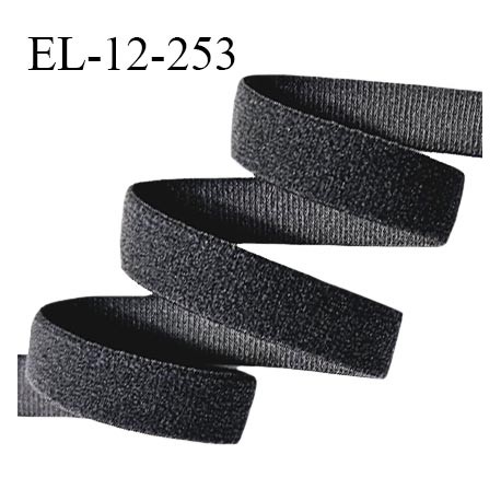 Elastique lingerie 12 mm haut de gamme couleur gris anthracite largeur 12 mm allongement +110% prix au mètre