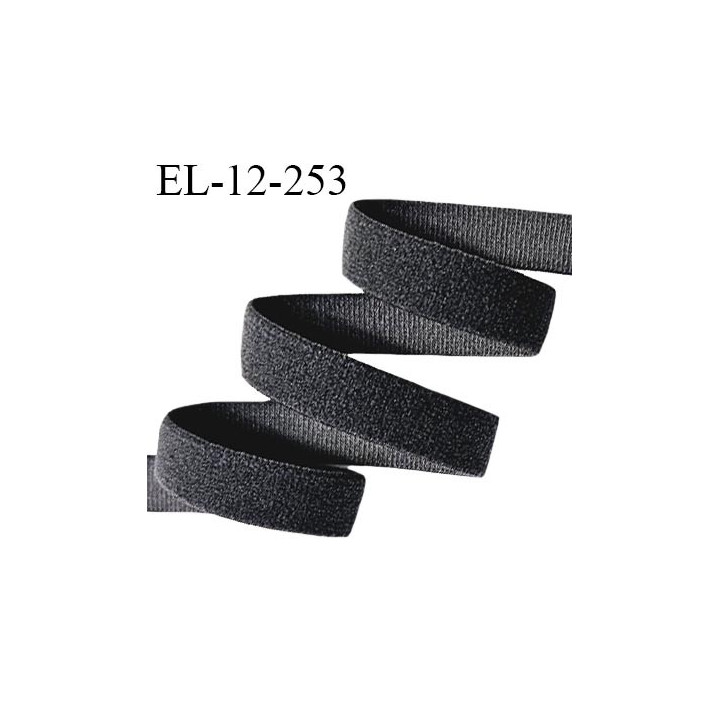 Elastique lingerie 12 mm haut de gamme couleur gris anthracite largeur 12 mm allongement +110% prix au mètre