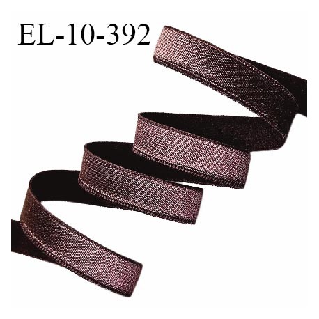 Elastique lingerie 10 mm haut de gamme couleur marron tiran sur le prune brillant largeur 10 mm allongement +60% prix au mètre