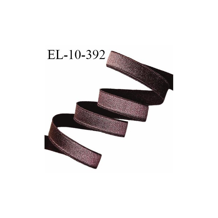 Elastique lingerie 10 mm haut de gamme couleur marron tiran sur le prune brillant largeur 10 mm allongement +60% prix au mètre