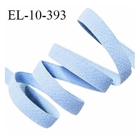 Elastique lingerie 10 mm haut de gamme couleur bleu ciel largeur 10 mm très doux au toucher allongement +160% prix au mètre