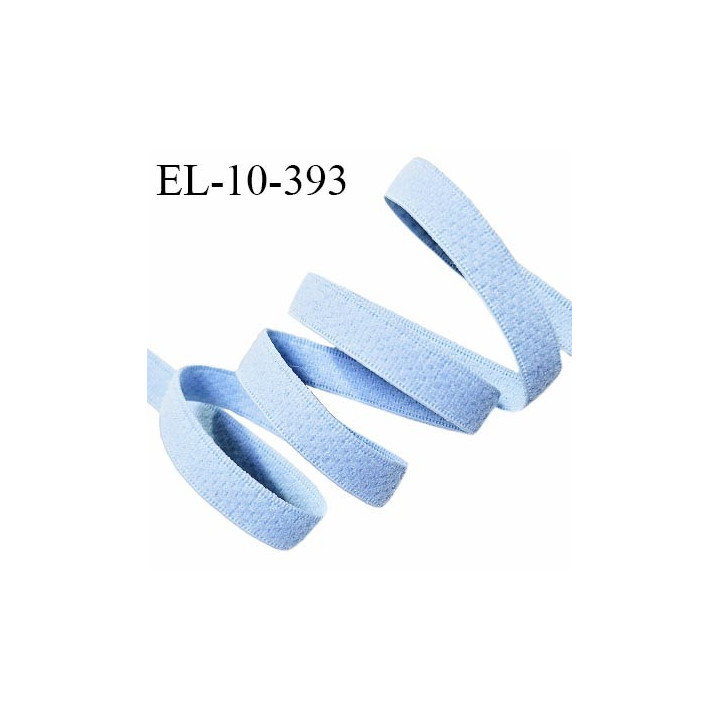Elastique lingerie 10 mm haut de gamme couleur bleu ciel largeur 10 mm très doux au toucher allongement +160% prix au mètre