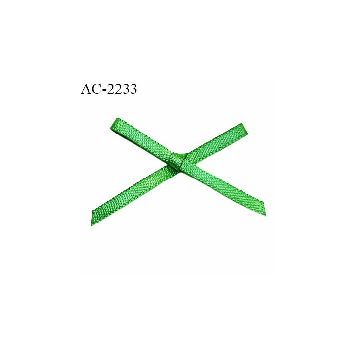 Noeud lingerie satin haut de gamme couleur vert largeur 30 mm hauteur 25 mm prix à l'unité