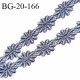 Galon guipure 20 mm couleur encre bleue motif fleurs largeur 20 mm prix au mètre