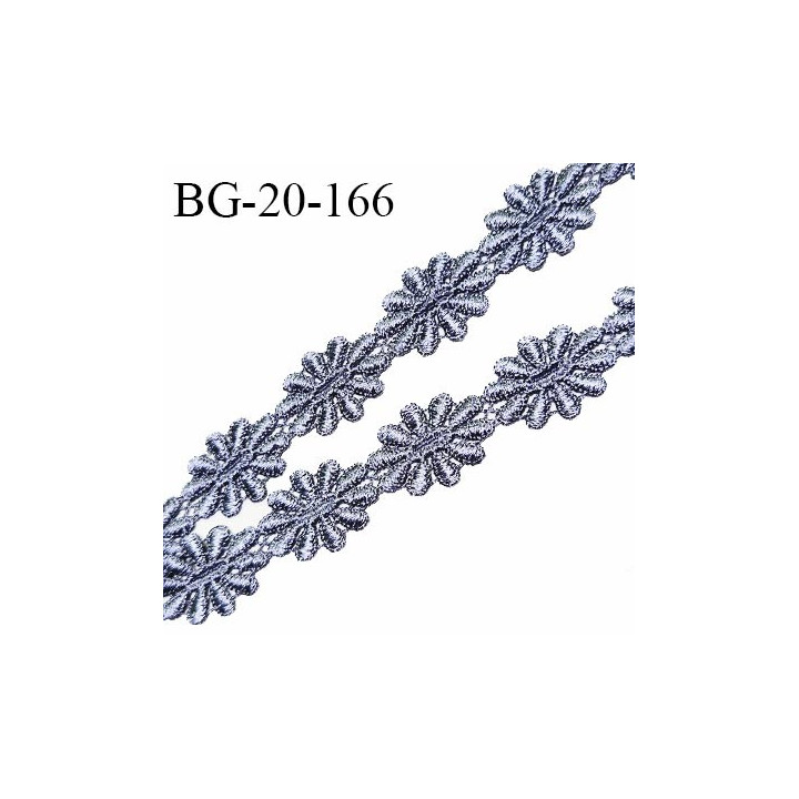 Galon guipure 20 mm couleur encre bleue motif fleurs largeur 20 mm prix au mètre