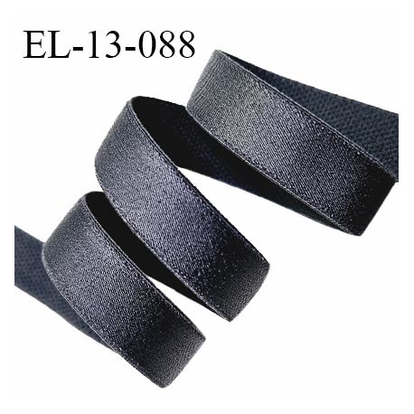 Elastique 13 mm lingerie couleur gris anthracite brillant allongement +60% largeur 13 mm prix au mètre