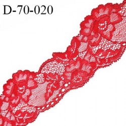 Dentelle 7 cm extensible haut de gamme couleur rouge largeur 7 cm prix pour 1 mètre de longueur