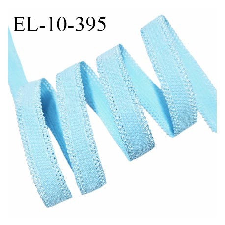 Elastique picot lingerie 10 mm haut de gamme couleur bleu élastique souple et fin allongement +200% largeur 10 mm prix au mètre