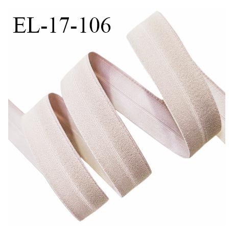 Elastique lingerie 16 mm pré plié couleur marron glacé allongement +150% doux au toucher largeur 16 mm prix au mètre