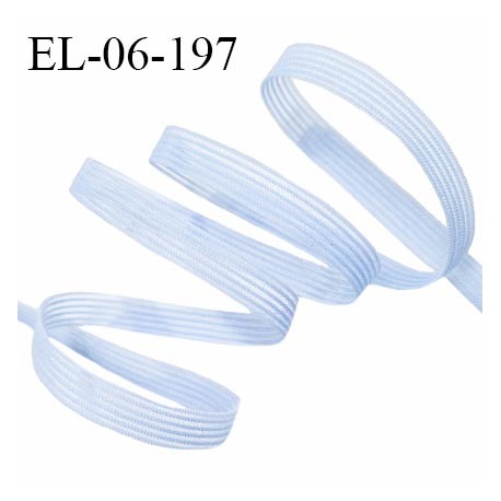 Elastique 6 mm haut de gamme lingerie et autres couleur bleu ciel élastique fin et souple allongement +150% prix au mètre