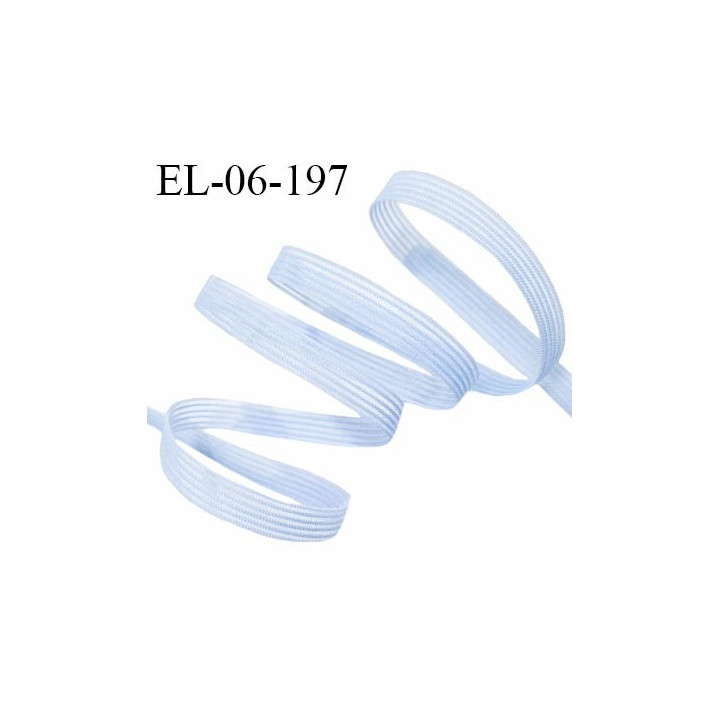 Elastique 6 mm haut de gamme lingerie et autres couleur bleu ciel élastique fin et souple allongement +150% prix au mètre
