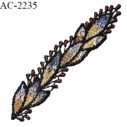 Guipure décor ornement spécial lingerie haut de gamme motif à coudre couleur marron bleu et beige