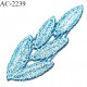 Guipure décor ornement spécial lingerie haut de gamme motif à coudre couleur bleu longueur 6 cm largeur 2 cm