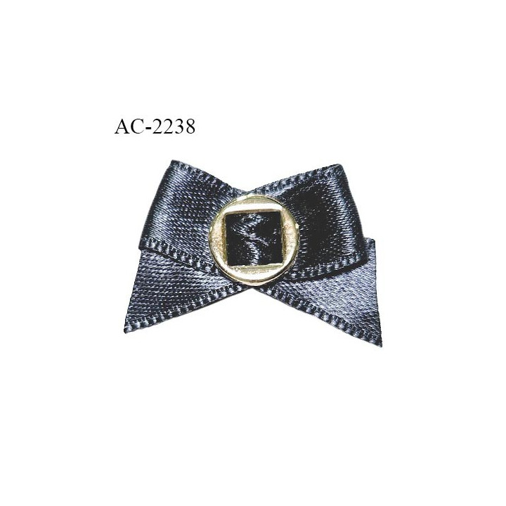 Noeud lingerie satin haut de gamme couleur gris largeur 30 mm hauteur 20 mm prix à l'unité