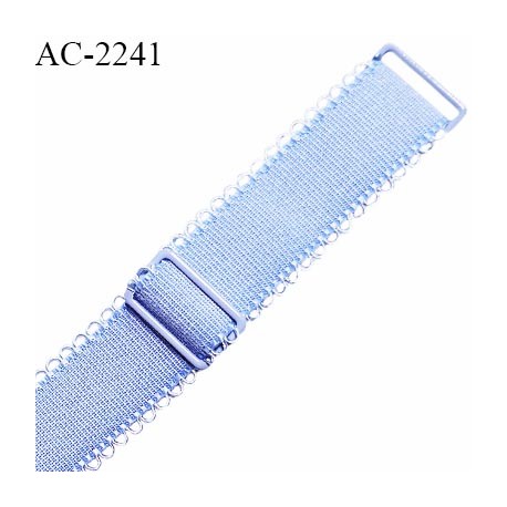 Bretelle lingerie picot SG 15 mm très haut de gamme avec 2 barrettes couleur bleu ciel prix à la pièce