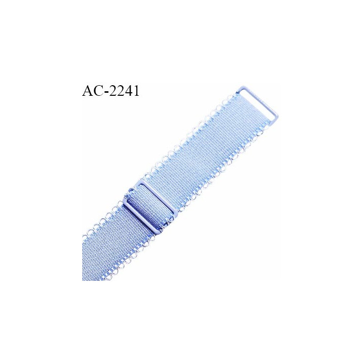 Bretelle lingerie picot SG 15 mm très haut de gamme avec 2 barrettes couleur bleu ciel prix à la pièce