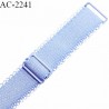 Bretelle lingerie picot SG 15 mm très haut de gamme avec 2 barrettes couleur bleu ciel prix à la pièce