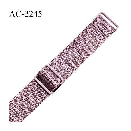 Bretelle lingerie picot SG 15 mm très haut de gamme avec 2 barrettes couleur eau de rose brillant prix à la pièce