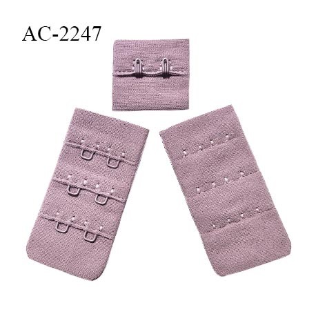 Agrafe 30 mm attache SG haut de gamme couleur eau de rose 3 rangées 2 crochets très doux au toucher prix au mètre