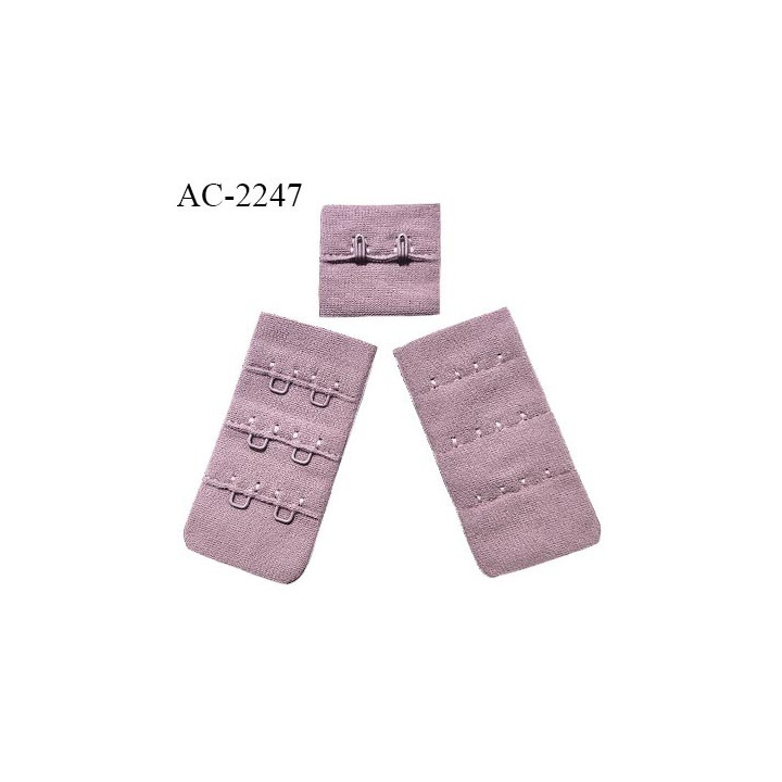 Agrafe 30 mm attache SG haut de gamme couleur eau de rose 3 rangées 2 crochets très doux au toucher prix au mètre